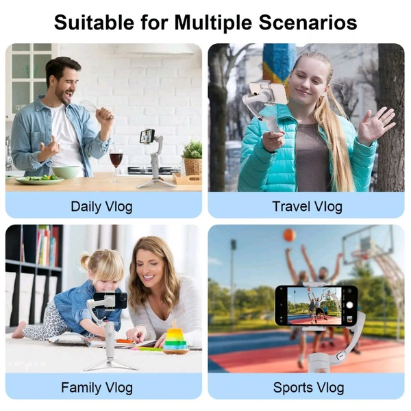 M1 Foldable 3-Axis Gimbal Stabilizer for Smartphones Face Tracking YouTube TikTok Vlog Sports With Tripod for Cameras