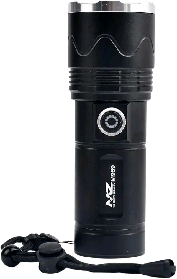 M989 Rechargeable LED Metal Torch Zoomable 3 Modes Flashlight, Super Bright 120W Light with 5500mAh Battery