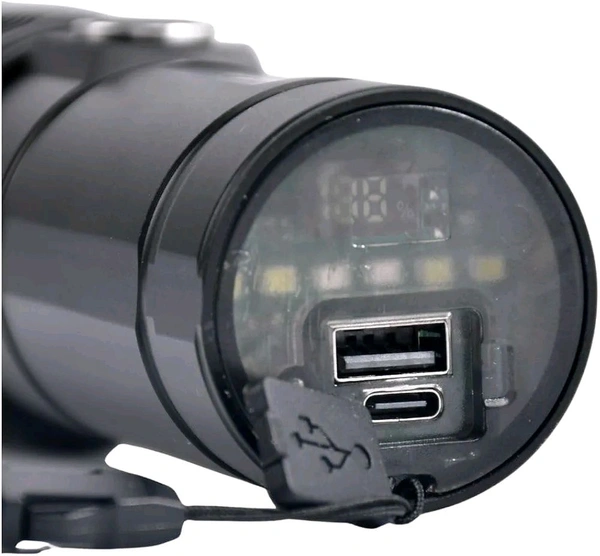 M989 Rechargeable LED Metal Torch Zoomable 3 Modes Flashlight, Super Bright 120W Light with 5500mAh Battery