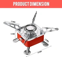 Jbiya Portable Camping Gas Stove for Travel Stainless Steel Body Folding Furnace Cooking Stove Lightweight Gas Burner for Hiking, Outdoor Picnic & Emergency Cooking Use with Storage Bag