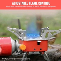 Jbiya Portable Camping Gas Stove for Travel Stainless Steel Body Folding Furnace Cooking Stove Lightweight Gas Burner for Hiking, Outdoor Picnic & Emergency Cooking Use with Storage Bag