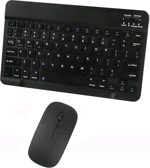 JBiYa Bluetooth Wireless Keyboard and Mouse Combo,Ultra-Slim Ergonomic Small Bluetooth Keyboard Mouse Set for Apple iPad iPhone Samsung Tablet Phone Android PC Computer Mac Smartphone (Black