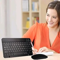 JBiYa Bluetooth Wireless Keyboard and Mouse Combo,Ultra-Slim Ergonomic Small Bluetooth Keyboard Mouse Set for Apple iPad iPhone Samsung Tablet Phone Android PC Computer Mac Smartphone (Black