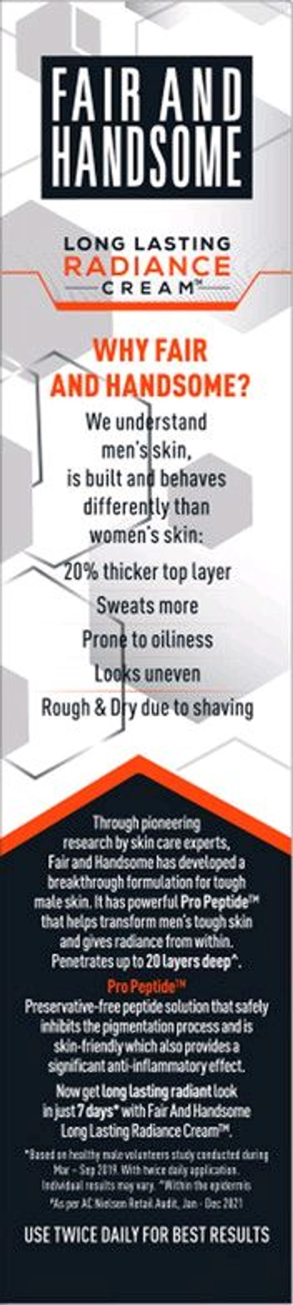 Fair And Handsome FAIR AND HANDSOME - 30g, Long Lastic, Radiance Cream