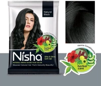 Nisha  NISHA - 10g, Silk & Shiny Soft Hair, Natural Black 30mint
