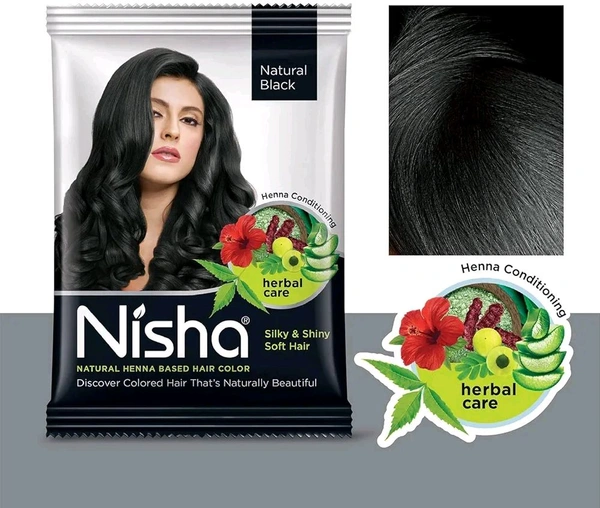 Nisha  NISHA - 10g, Silk & Shiny Soft Hair, Natural Black 30mint