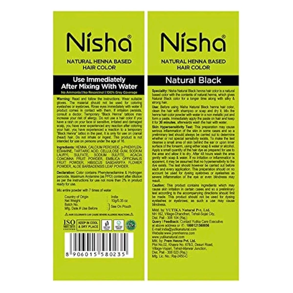 Nisha  NISHA - 10g, Silk & Shiny Soft Hair, Natural Black 30mint