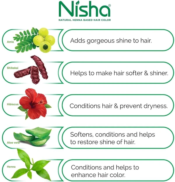 Nisha  NISHA - 10g, Silk & Shiny Soft Hair, Natural Black 30mint