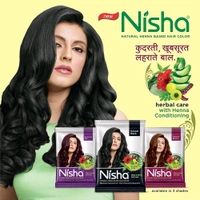 Nisha  NISHA - 10g, Natural Brown 60mint, Silk & Shiny Soft Hair