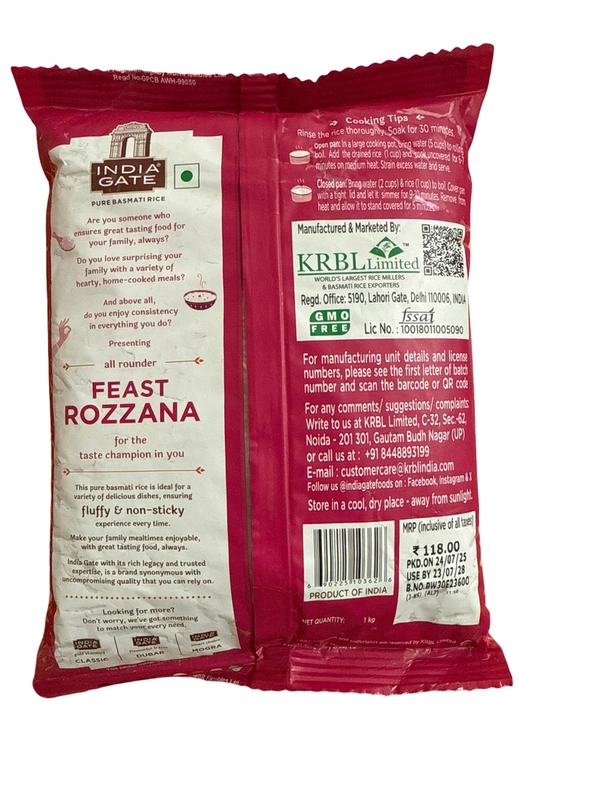 ROZZANA RICE - रोज़ाना चावल, 1Kg