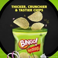Bingo Hashtags Cream & Onion Potato Chips Chips  (53 g) - Chipes