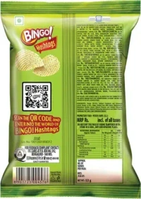 Bingo Hashtags Cream & Onion Potato Chips Chips  (53 g) - Chipes