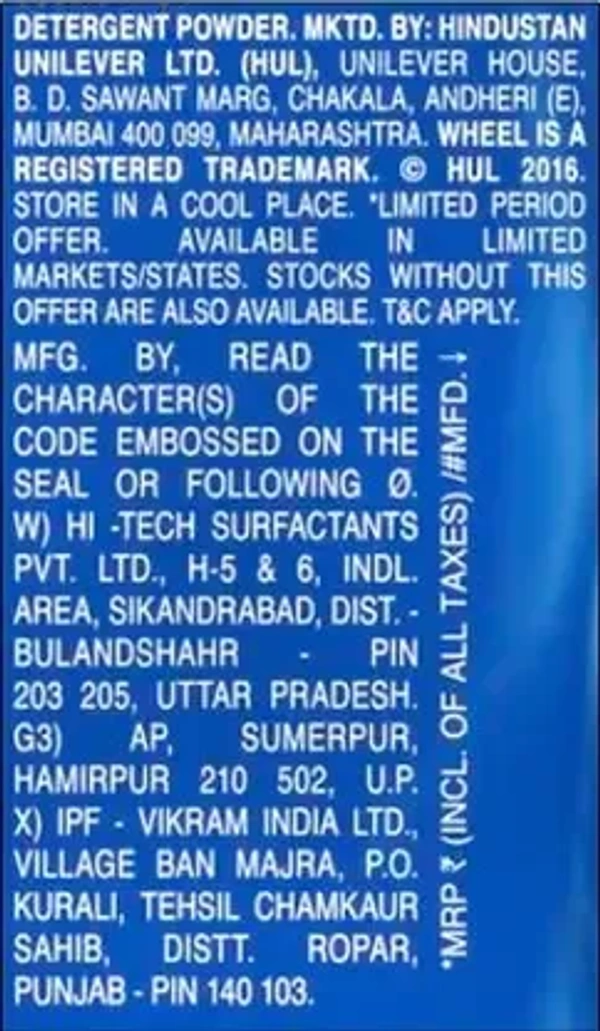 Wheel Active 2 in 1 Blue Detergent Powder  (1 kg) - Detergent  Powder