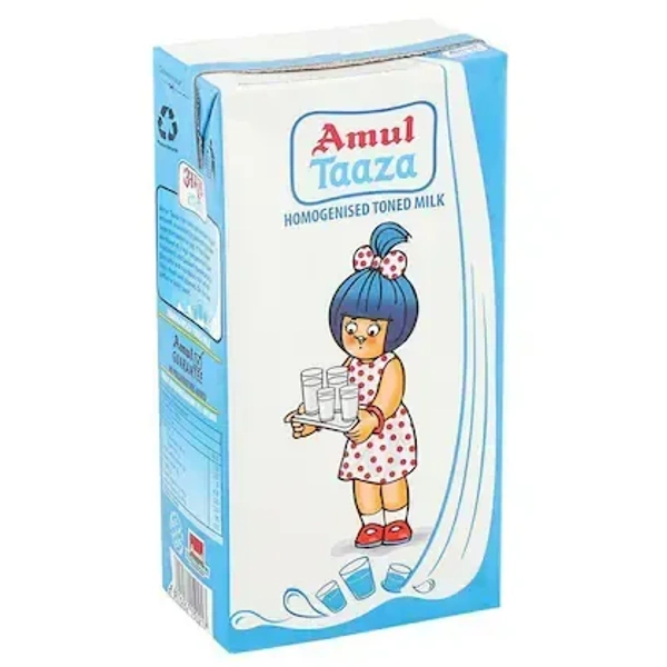 Amul Taaza Toned Milk 500 ml (Tetra Pak - 500 ml