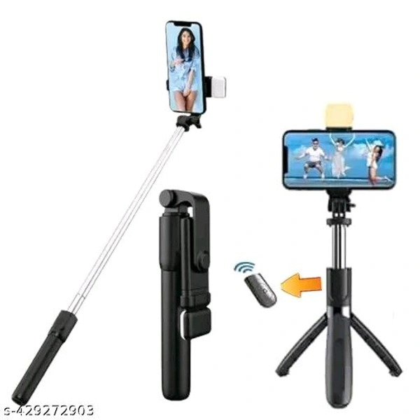 3 In 1 Multifunctional Bluetooth Selfie Stand  - Black