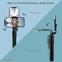 3 In 1 Multifunctional Bluetooth Selfie Stand  - Black