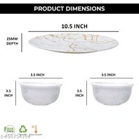 10.5 Inch Melamine Round Dinner Plates Set (1 Dinner Plate and 2 Gold Base Ring Bowl) for Dining Table, Home, Kitchen, Party, Golden
Name: 10.5 Inch Melamine Round Dinner Plates Set (1 Dinner Plate and 2 Gold Base Ring Bowl) for Dining Table, Home, Kitchen, Party, Golden
Delivery In 7 Days.                                                   7days Replacement Or Refund 
 - White