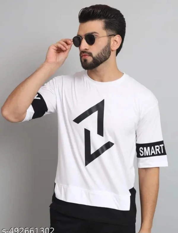 Men’s Stylish Printed White T-Shirt – Urban Streetwear
