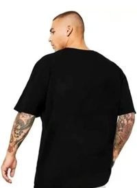 Urban Vega Men's Oversized Printed T-Shirt | Casual Cotton Half Sleeve - Black, M