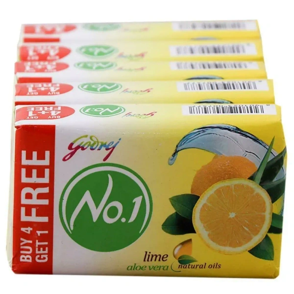 Godrej No.1 Lime & Aloe Vera Soap 100 g (Buy 4 Get 1 Free) - 100g