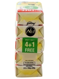 Godrej No.1 Lime & Aloe Vera Soap 100 g (Buy 4 Get 1 Free) - 100g