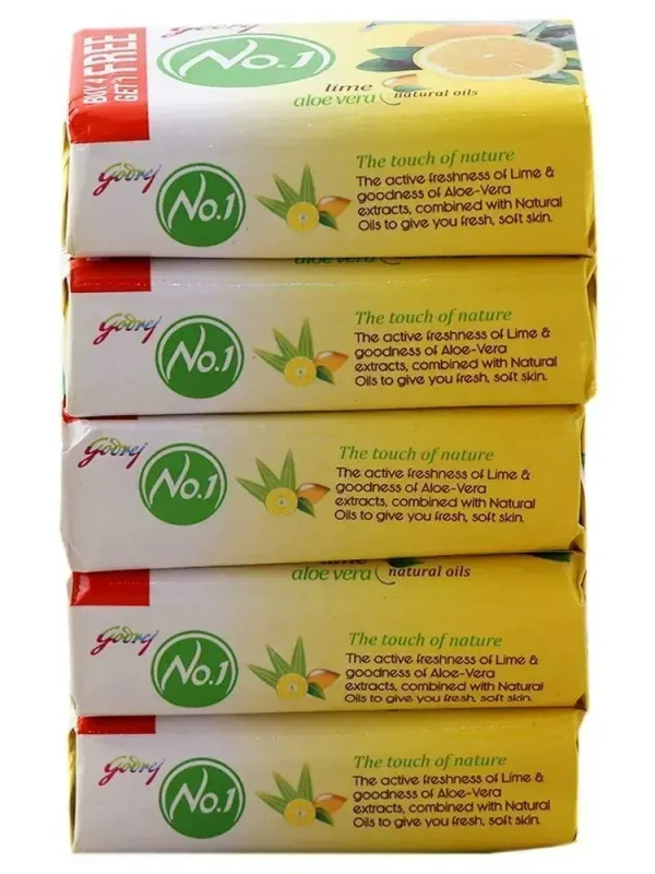 Godrej No.1 Lime & Aloe Vera Soap 100 g (Buy 4 Get 1 Free) - 100g