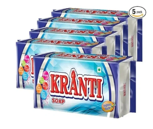 Kranti Excel Detergent Bar (Pack of 5 x 100g) - 100g
