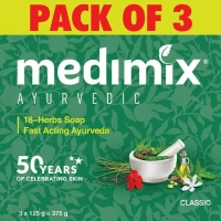 Medimix Ayurvedic 18-Herbs Classic Soap 125 g (Pack of 3) - 125g