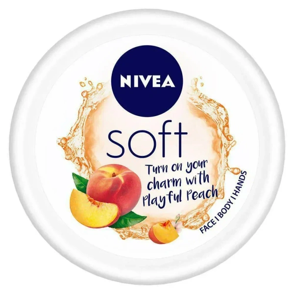 Nivea Soft Playful Peach Moisturiser Cream 50 ml - Face Wash, 50ml, 3 To 4 Days Deliver