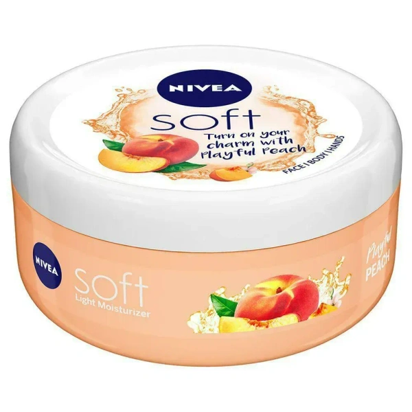 Nivea Soft Playful Peach Moisturiser Cream 50 ml - Face Wash, 50ml, 3 To 4 Days Deliver