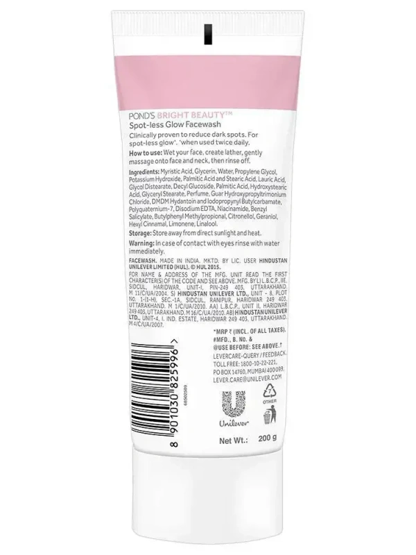 Pond's Bright Beauty Spot-less Glow Face Wash 200 g - 200g, 200g, 3 to 4 days Deliver