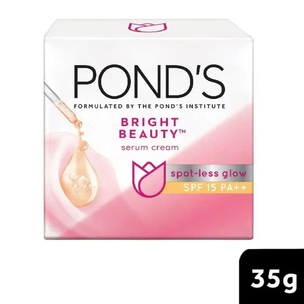 Pond's Face Cream  Pond's Bright Beauty Spot-less Glow SPF 15 PA+ + Serum Cream 35 g - Face Cream, 35g, 3 to 4 Days Deliver
