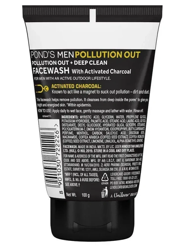 pond"s Pond's Men Pollution Out Face Wash 100 g - 100g, 100g, 3 to 4 days deliver
