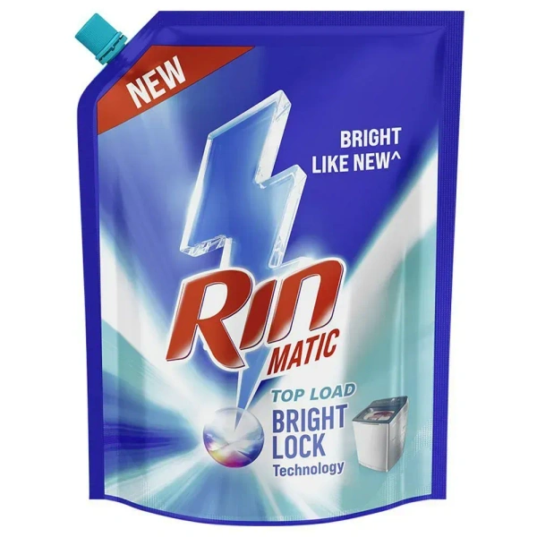 rin Rin Matic Top Load Bright Lock Technology Liquid Detergent 2 L - 2l, 2 l, 3 to 4 days