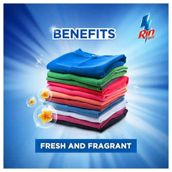 rin Rin Matic Top Load Bright Lock Technology Liquid Detergent 2 L - 2l, 2 l, 3 to 4 days