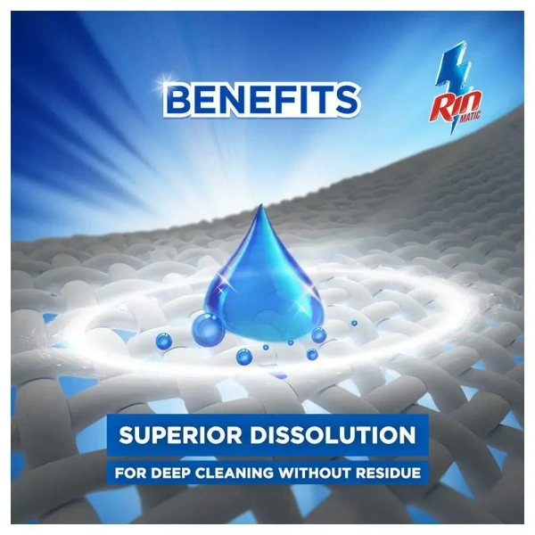 rin Rin Matic Top Load Bright Lock Technology Liquid Detergent 2 L - 2l, 2 l, 3 to 4 days