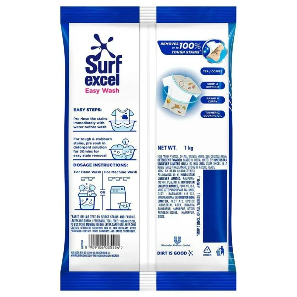 Surf Excel Detergent  Surf Excel Easy Wash Detergent Powder 1kg - 1kg