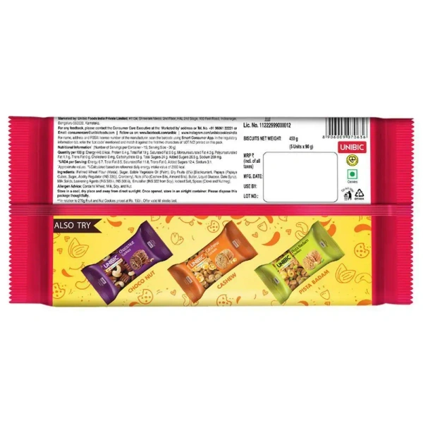 Unibic Fruit & Nut Cookies 450 g - 450g