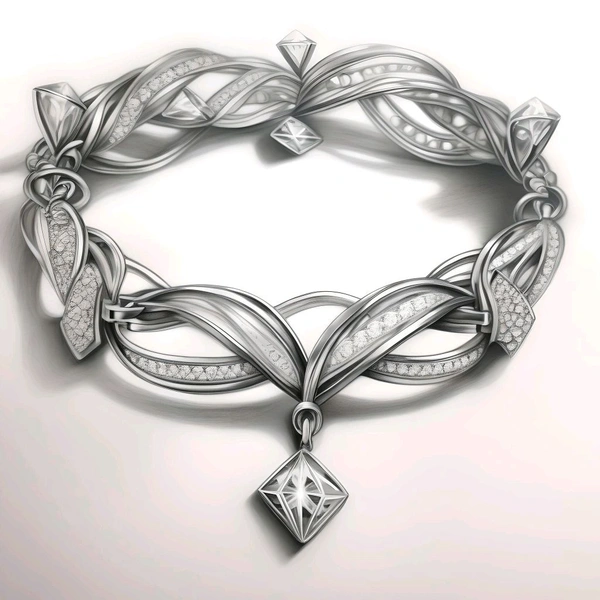 Bracelet Silver With LGD Cluster Diamond Certified 