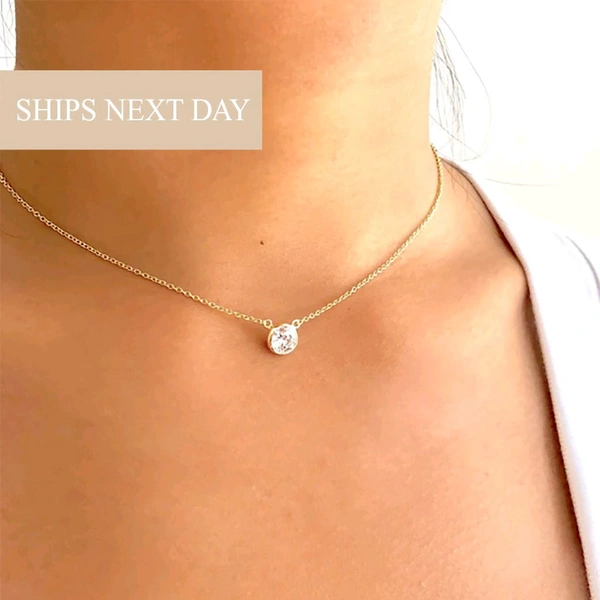 Solitaire 2 cts LGD Diamond Necklace , With 20  Inch Chain 