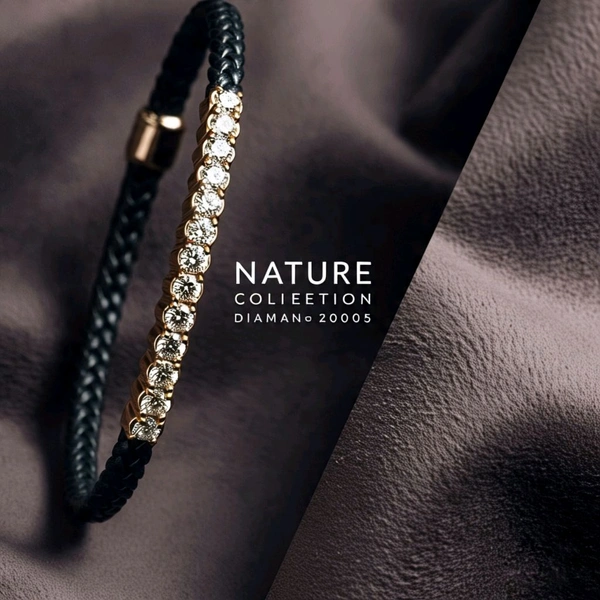 Diamond Bracelet with Artificial Leather 