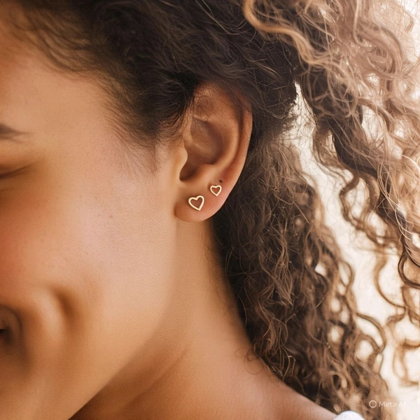 Twin Heart Stud Earrings