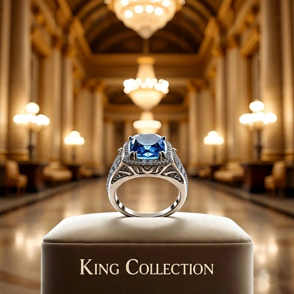 Blue Diamond LGD , Mens Solitaire Ring