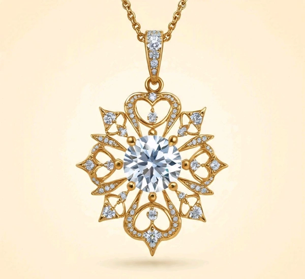 Solitaire Pendant, Inspired By Flowers 