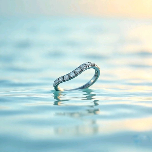 Wave Ring White Gold