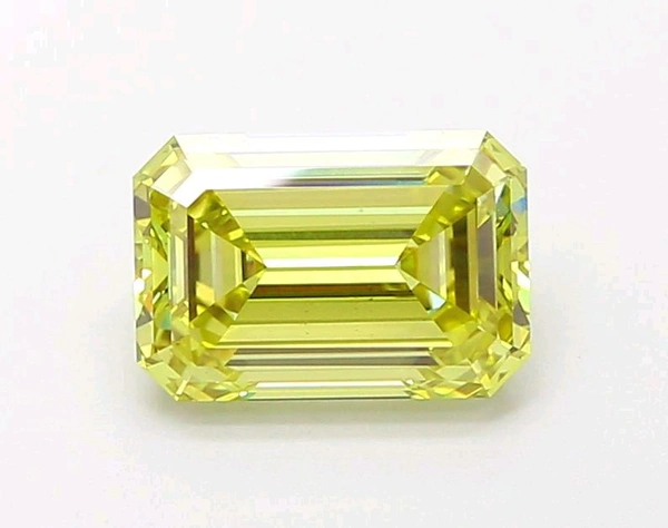 Yellow Emerald Shape ,  LGD ,   4 Cts, ,   IGI Certified 