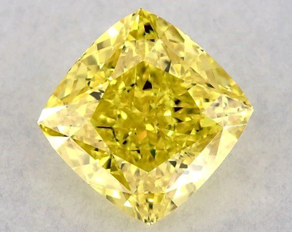 Yellow,  Cushion Cut , 3 Cts LGD Diamond,  IGI Certified 
