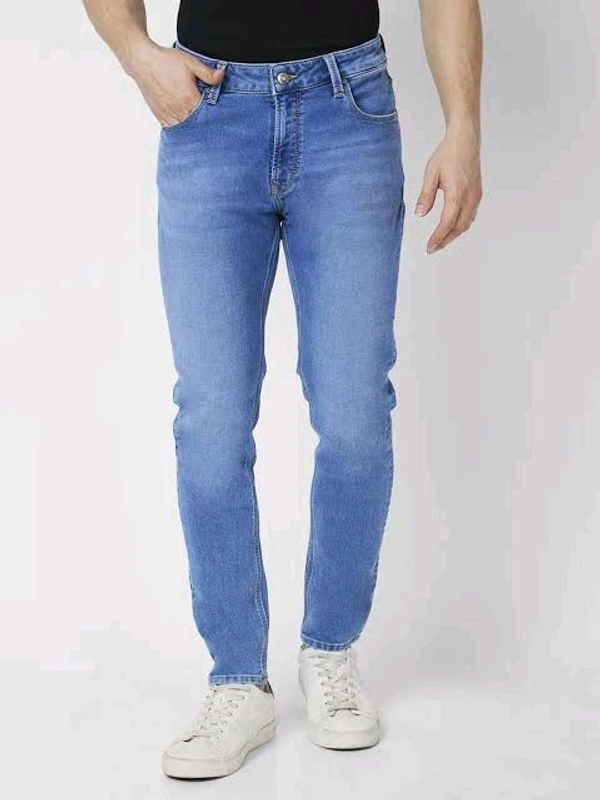 Spykar Men Light Blue Cotton Stretch Super Slim Fit Tapered Length Clean Look Low Rise Jeans (Super Skinny) - Portage, 40