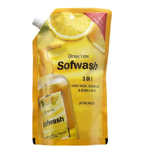 Sofwash 3 In 1-Refill Pouch - Citrusy Lime 500 Ml - 500 Ml