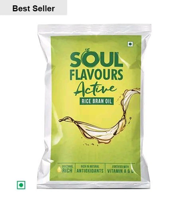 Soul Flavours Active Rice Bran Oil (Pouch) 1liter - 1 Liter